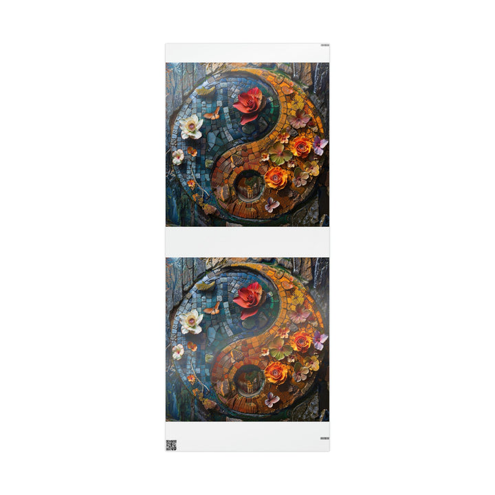 Spiraling Floral Mosaic - Wrapping Paper - Home Decor - g(0D·IO) - 30'' x 72'' - Glossy -