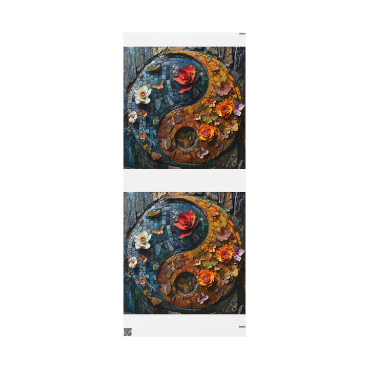 Spiraling Floral Mosaic - Wrapping Paper - Home Decor - g(0D·IO) - 30'' x 72'' - Matte -