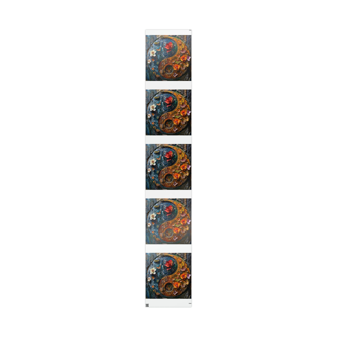 Spiraling Floral Mosaic - Wrapping Paper - Home Decor - g(0D·IO) - 30" x 180" - Glossy -