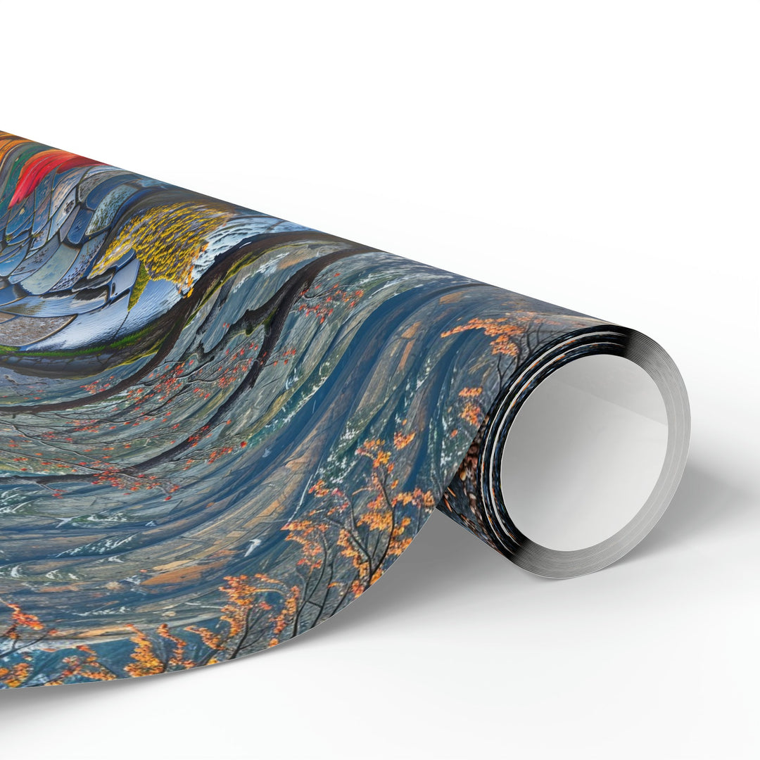 Spiraling Floral Mosaic - Wrapping Paper - Home Decor - g(0D·IO) - 30" x 180" - Matte -