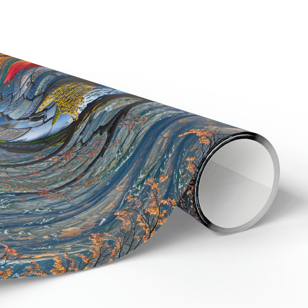 Spiraling Floral Mosaic - Wrapping Paper - Home Decor - g(0D·IO) - 30" x 180" - Matte -
