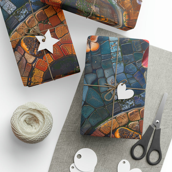 Spiraling Floral Mosaic - Wrapping Paper - Home Decor - g(0D·IO) - 30" x 180" - Matte -