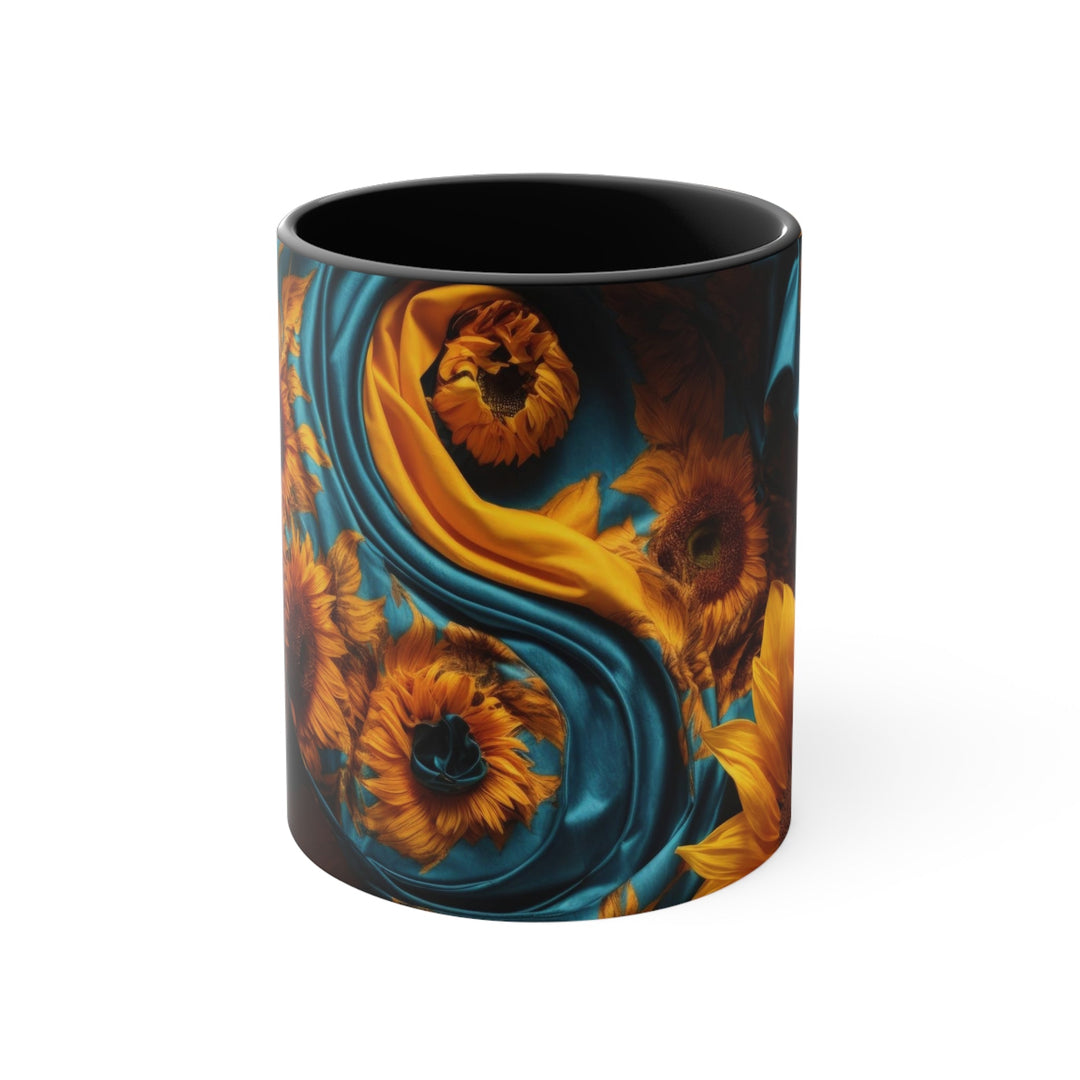 Sunflower Satin Swirl - Accent Coffee Mug - Mug - g(0D·IO) - Black - 11oz -