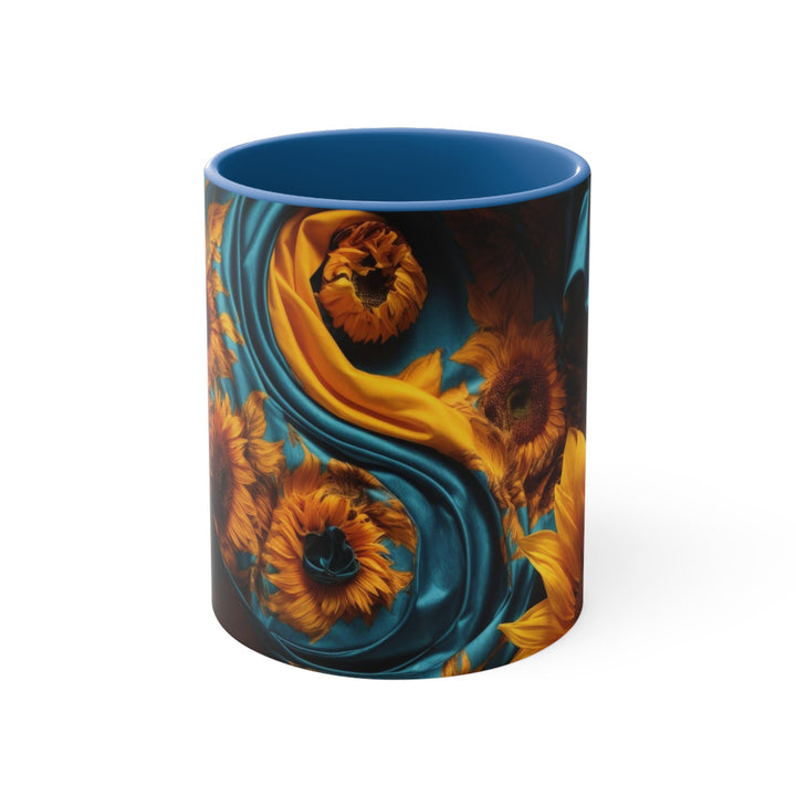 Sunflower Satin Swirl - Accent Coffee Mug - Mug - g(0D·IO) - Blue - 11oz -