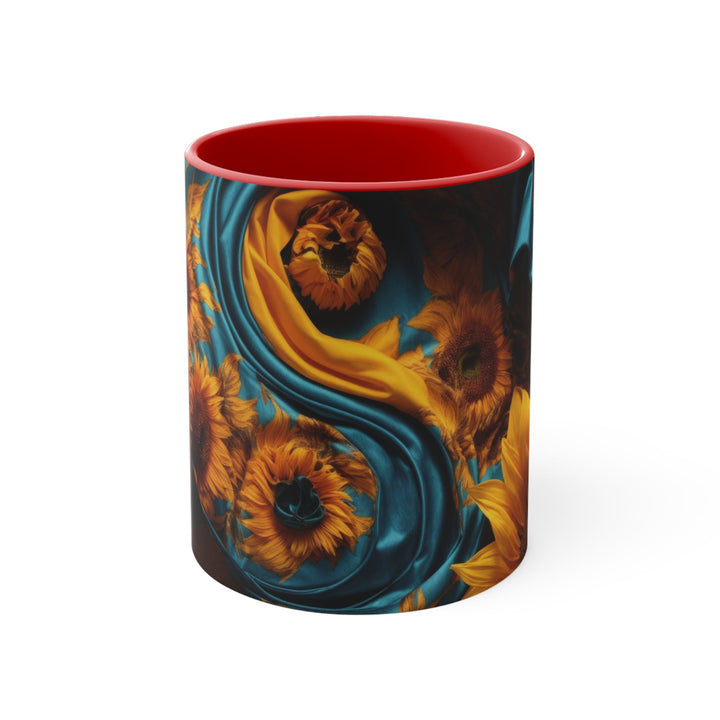 Sunflower Satin Swirl - Accent Coffee Mug - Mug - g(0D·IO) - Red - 11oz -