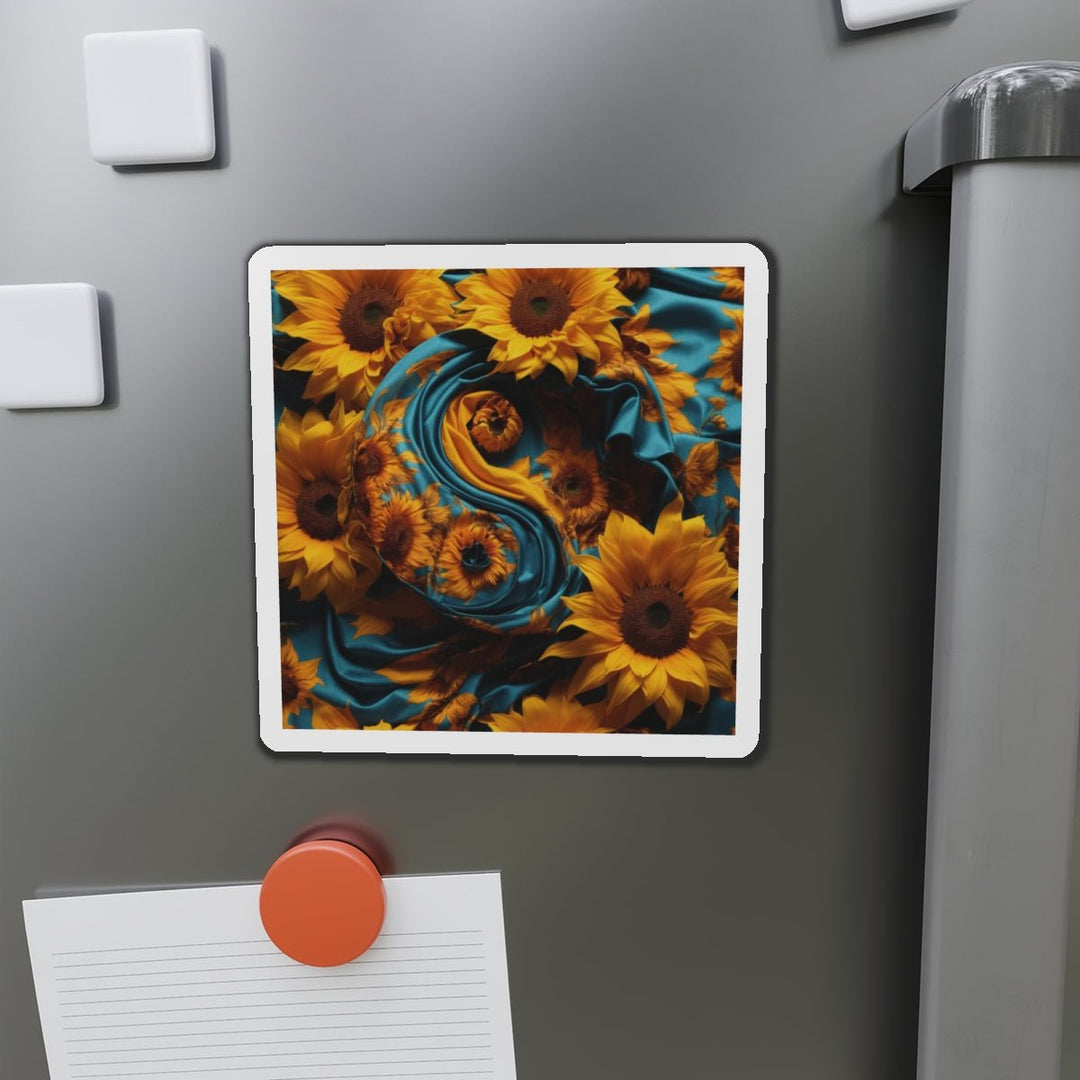 Sunflower Satin Swirl - Die-cut Magnet - Home Decor - g(0D·IO) - 6 × 6" - Die-Cut - 1 pc