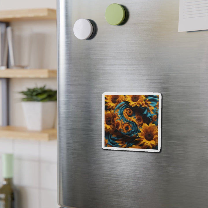 Sunflower Satin Swirl - Die-cut Magnet - Home Decor - g(0D·IO) - 6 × 6" - Die-Cut - 1 pc