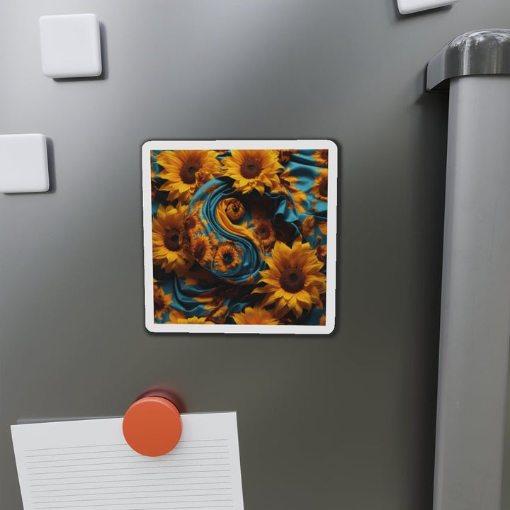 Sunflower Satin Swirl - Die-cut Magnet - Home Decor - g(0D·IO) - 6 × 6" - Die-Cut - 1 pc