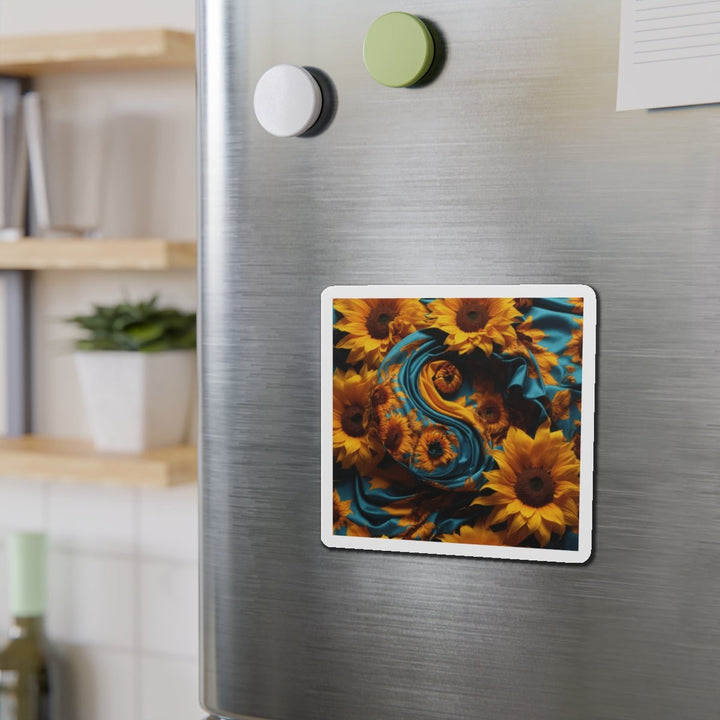 Sunflower Satin Swirl - Die-cut Magnet - Home Decor - g(0D·IO) - 6 × 6" - Die-Cut - 1 pc