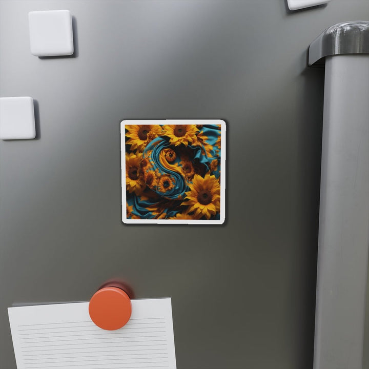 Sunflower Satin Swirl - Die-cut Magnet - Home Decor - g(0D·IO) - 6 × 6" - Die-Cut - 1 pc