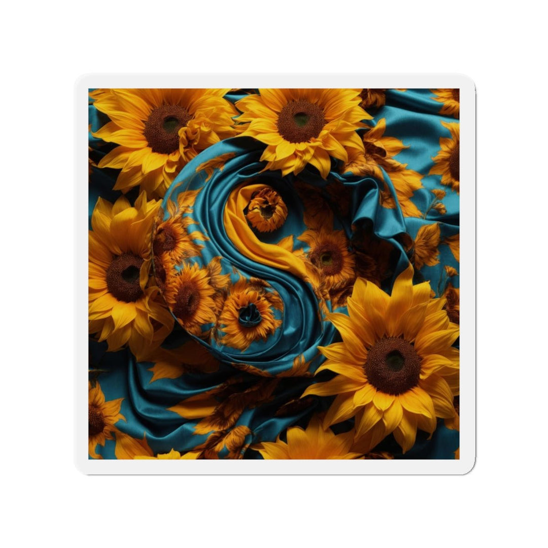 Sunflower Satin Swirl - Die-cut Magnet - Home Decor - g(0D·IO) - 6 × 6" - Die-Cut - 1 pc