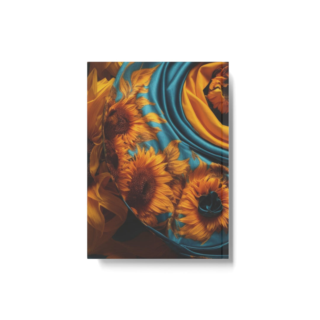 Sunflower Satin Swirl - Hard Backed Journal - Paper products - g(0D·IO) - Graph - A5 - White