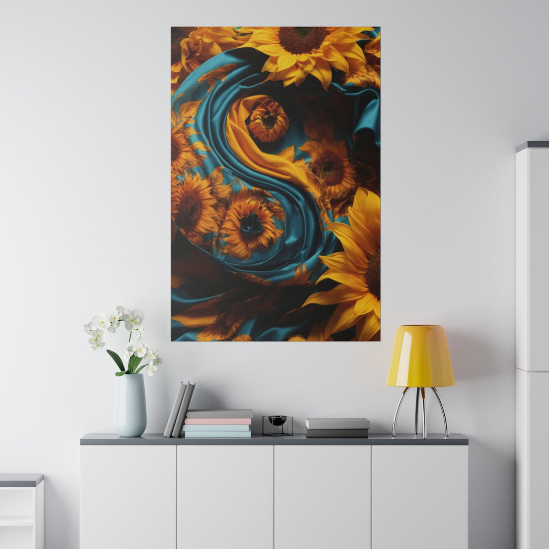 Sunflower Satin Swirl - Matte Canvas - Canvas - g(0D·IO) - 32" x 32" (Square) - 0.75'' -