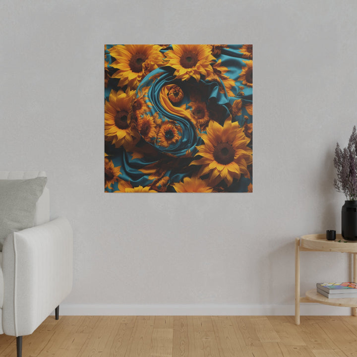 Sunflower Satin Swirl - Matte Canvas - Canvas - g(0D·IO) - 32" x 32" (Square) - 0.75'' -