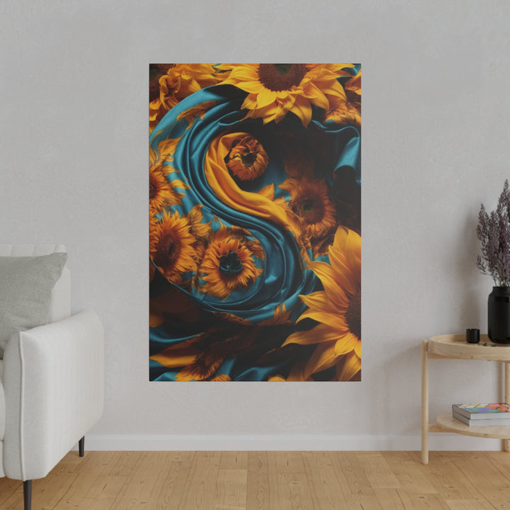 Sunflower Satin Swirl - Matte Canvas - Canvas - g(0D·IO) - 32" x 32" (Square) - 0.75'' -