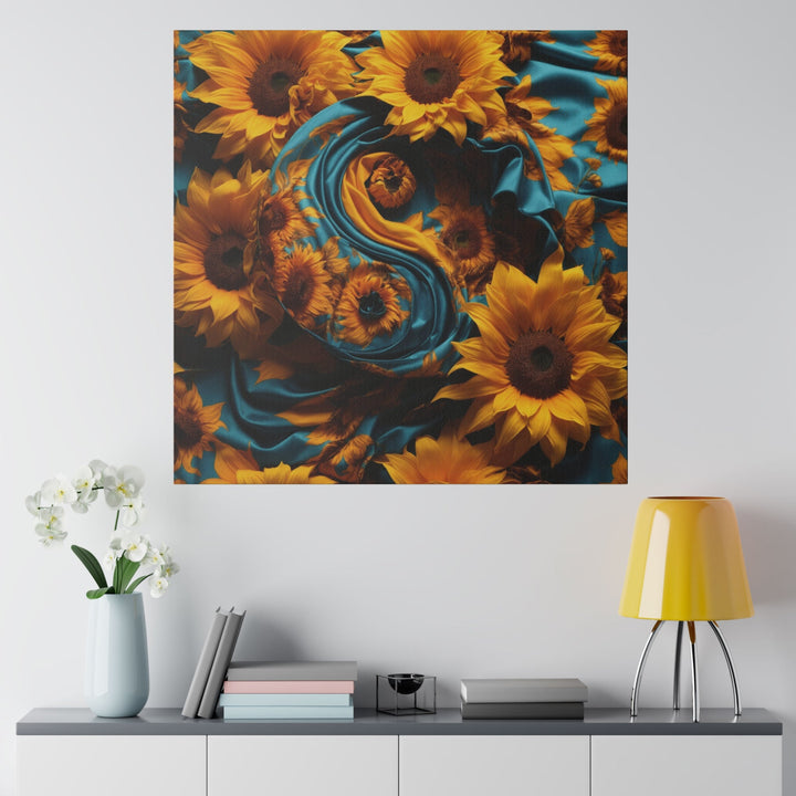 Sunflower Satin Swirl - Matte Canvas - Canvas - g(0D·IO) - 32" x 32" (Square) - 0.75'' -