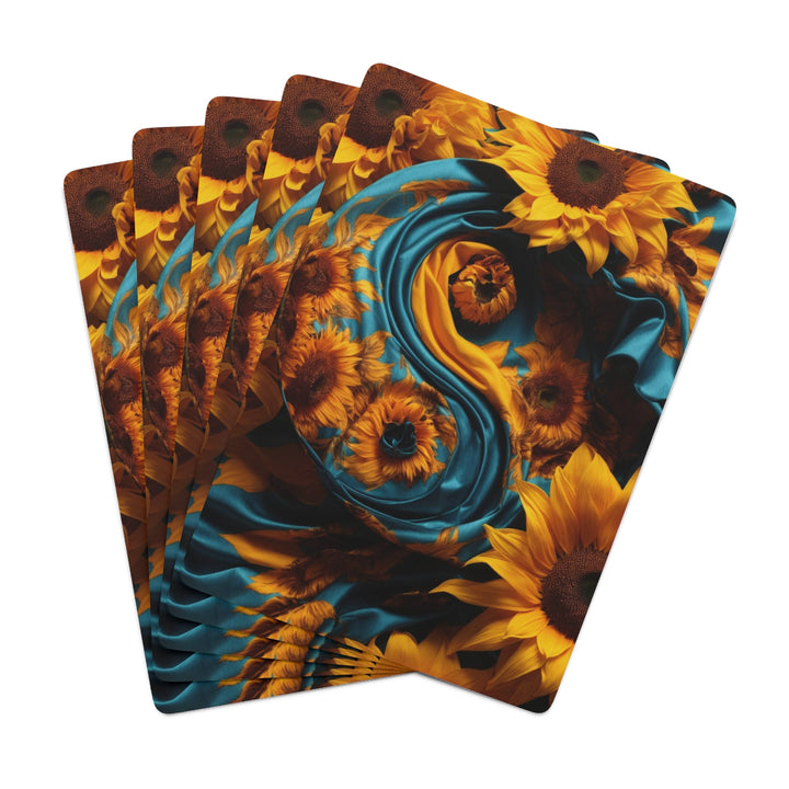 Sunflower Satin Swirl - Poker Cards - Paper products - g(0D·IO) - 2.47" x 3.47" - White - Semi Glossy