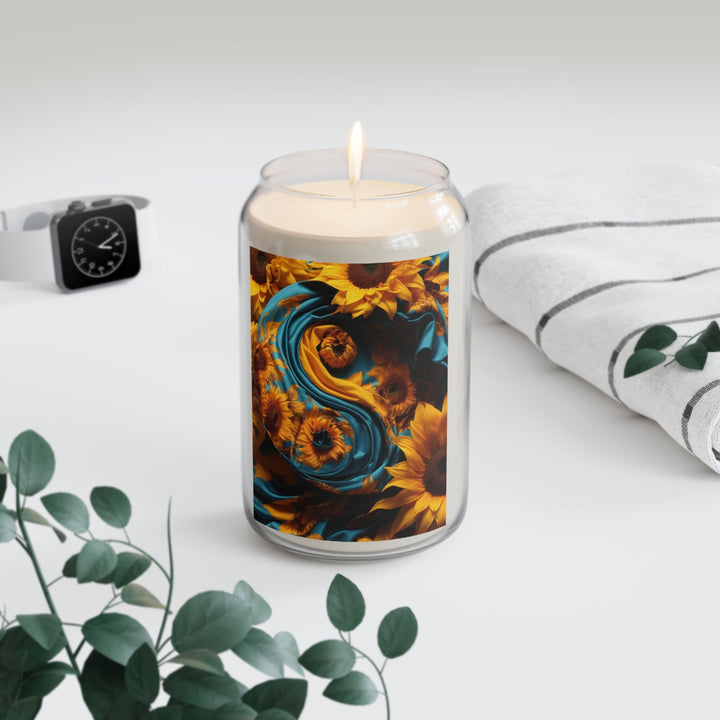 Sunflower Satin Swirl - Scented Candle - Home Decor - g(0D·IO) - Vanilla Bean - 13.75oz -