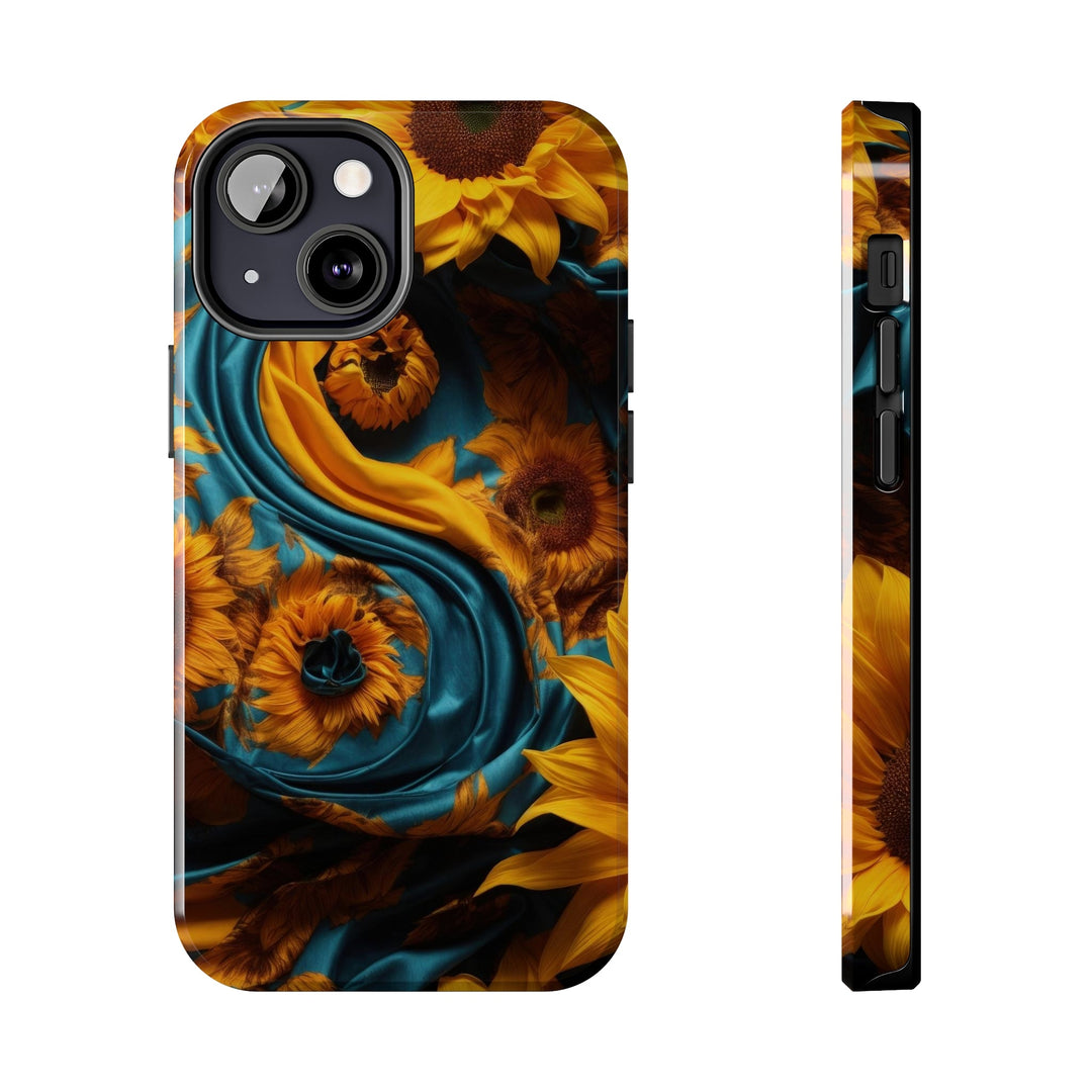 Sunflower Satin Swirl - Tough Phone Case - Phone Case - g(0D·IO) - iPhone 13 Mini - -