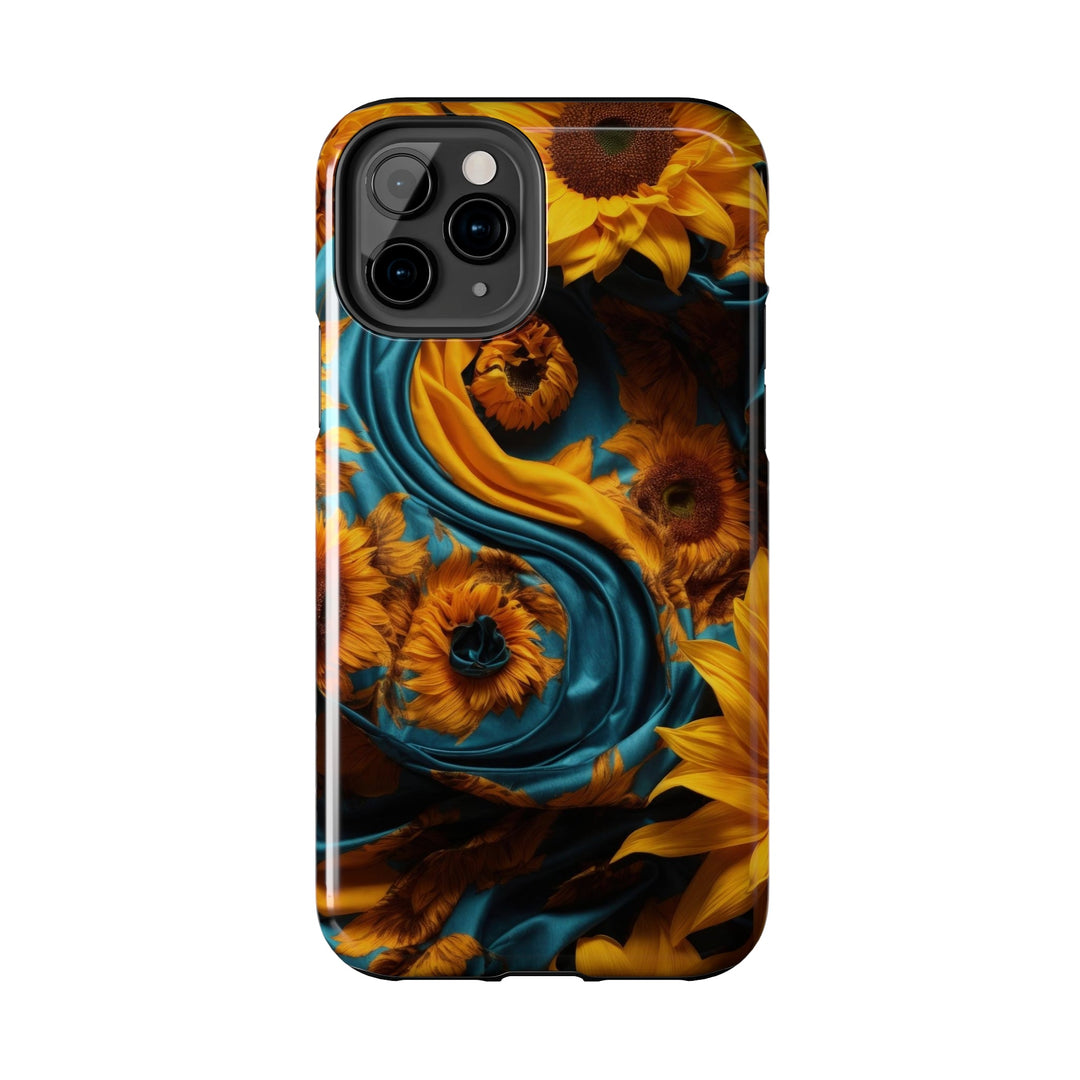 Sunflower Satin Swirl - Tough Phone Case - Phone Case - g(0D·IO) - iPhone 13 Mini - -