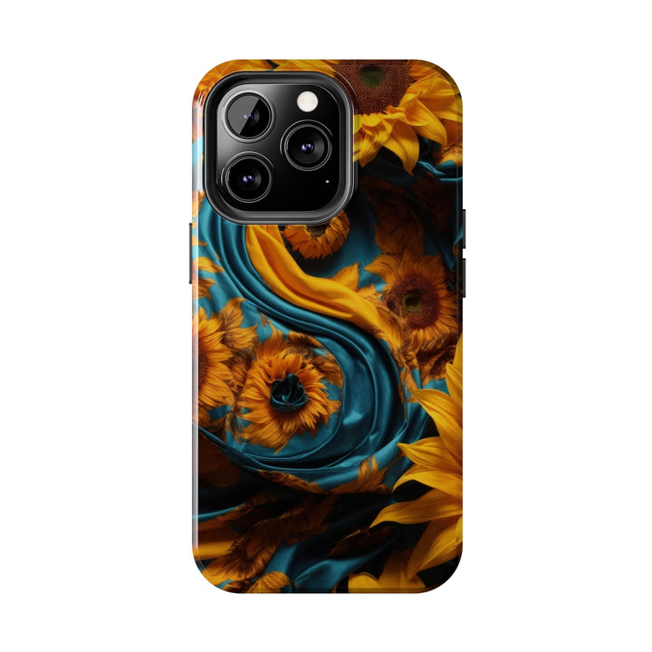 Sunflower Satin Swirl - Tough Phone Case - Phone Case - g(0D·IO) - iPhone 13 Mini - -