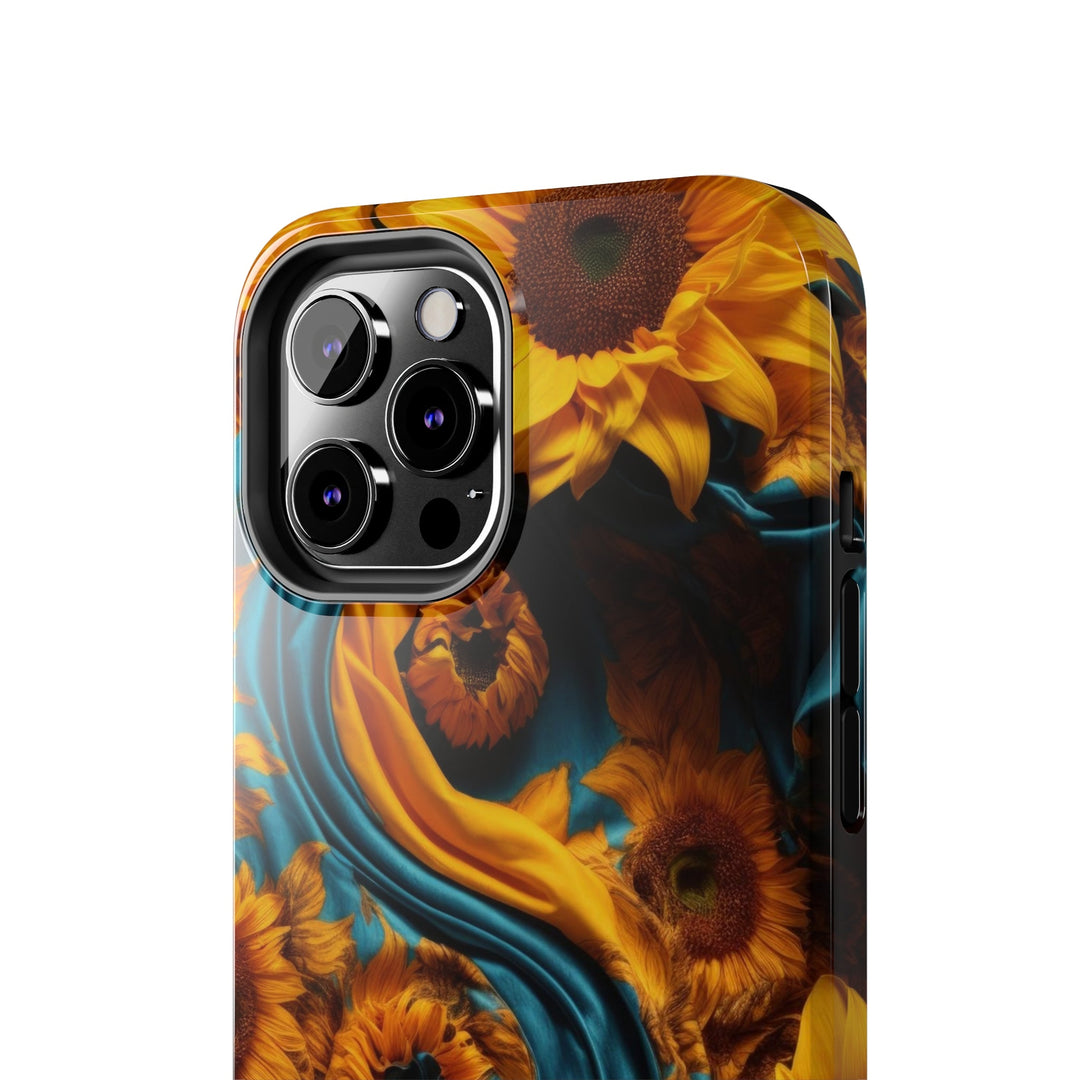 Sunflower Satin Swirl - Tough Phone Case - Phone Case - g(0D·IO) - iPhone 13 Mini - -