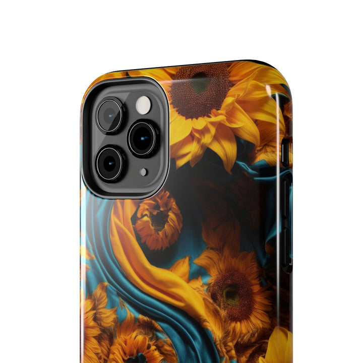 Sunflower Satin Swirl - Tough Phone Case - Phone Case - g(0D·IO) - iPhone 13 Mini - -