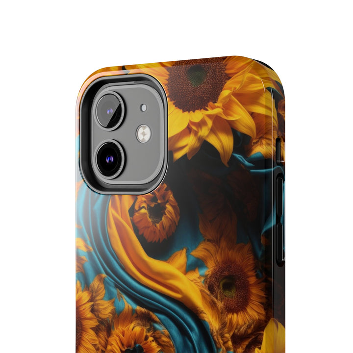 Sunflower Satin Swirl - Tough Phone Case - Phone Case - g(0D·IO) - iPhone 13 Mini - -