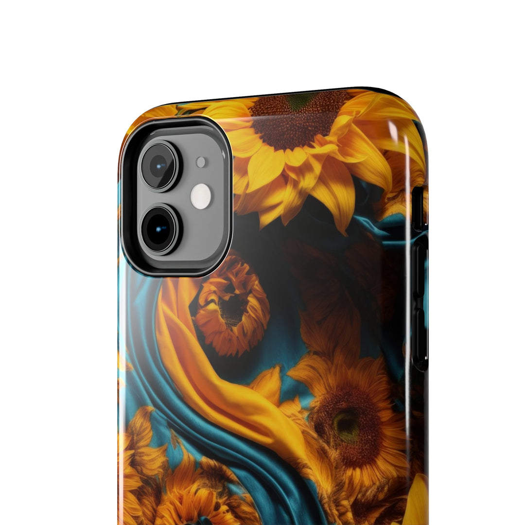 Sunflower Satin Swirl - Tough Phone Case - Phone Case - g(0D·IO) - iPhone 13 Mini - -