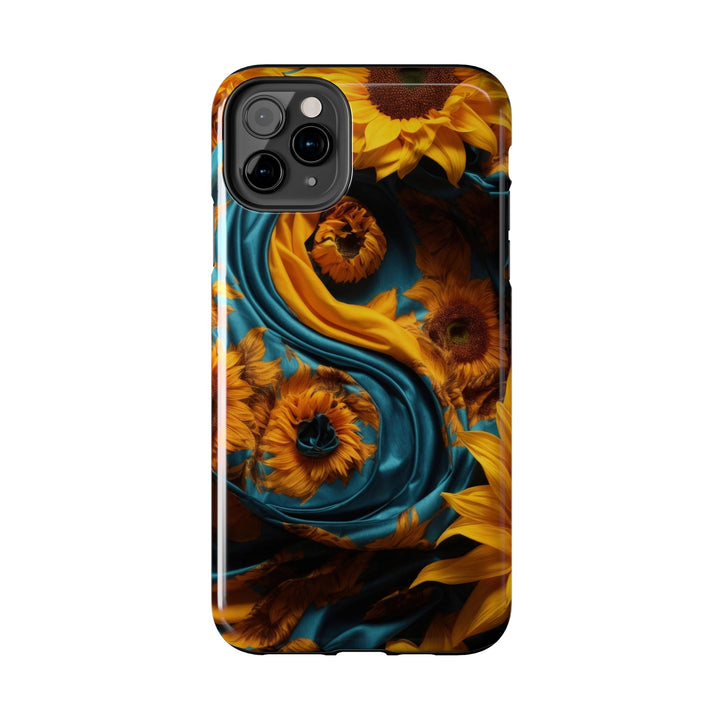 Sunflower Satin Swirl - Tough Phone Case - Phone Case - g(0D·IO) - iPhone 13 Mini - -