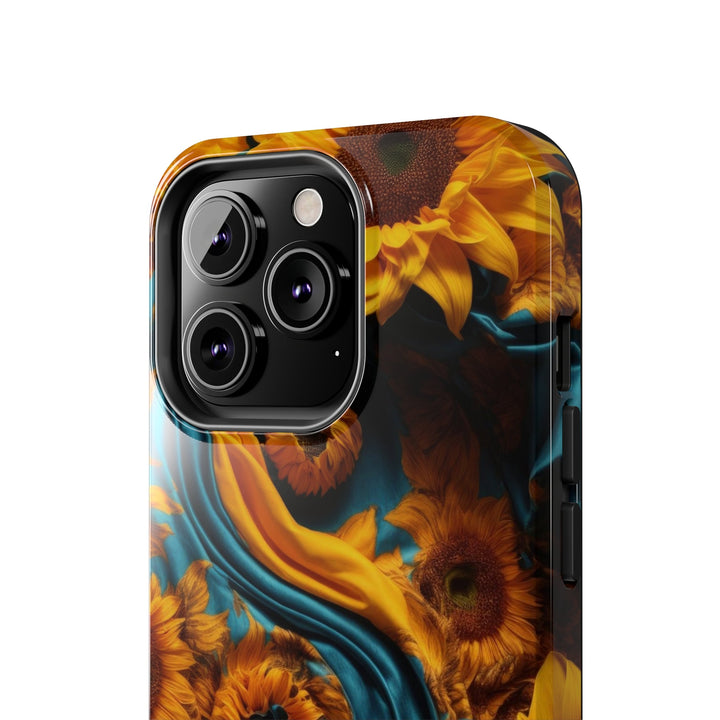 Sunflower Satin Swirl - Tough Phone Case - Phone Case - g(0D·IO) - iPhone 13 Mini - -