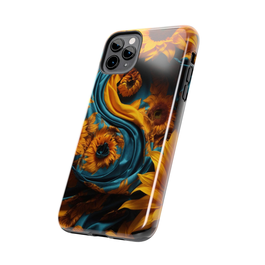 Sunflower Satin Swirl - Tough Phone Case - Phone Case - g(0D·IO) - iPhone 13 Mini - -