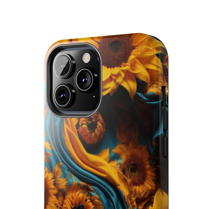 Sunflower Satin Swirl - Tough Phone Case - Phone Case - g(0D·IO) - iPhone 13 Mini - -