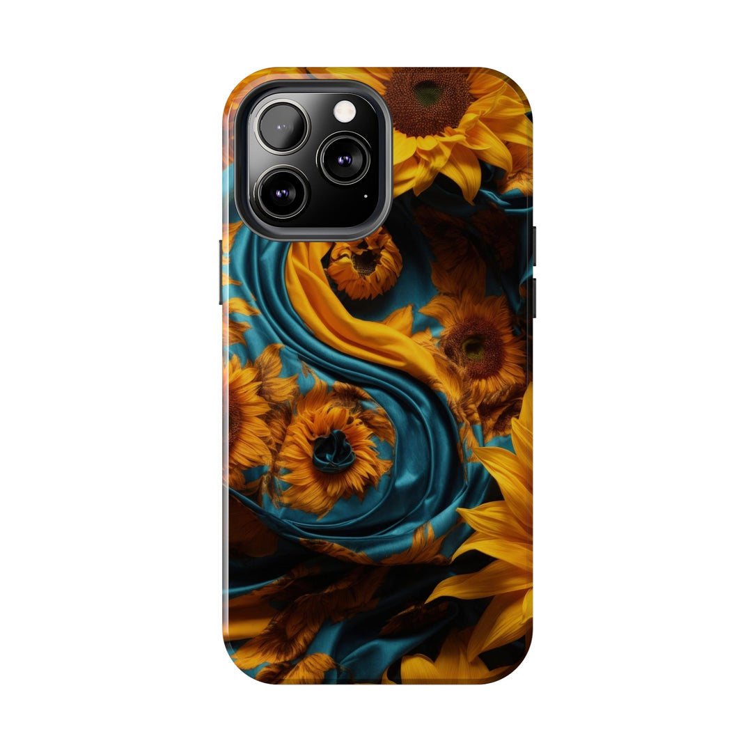 Sunflower Satin Swirl - Tough Phone Case - Phone Case - g(0D·IO) - iPhone 13 Mini - -