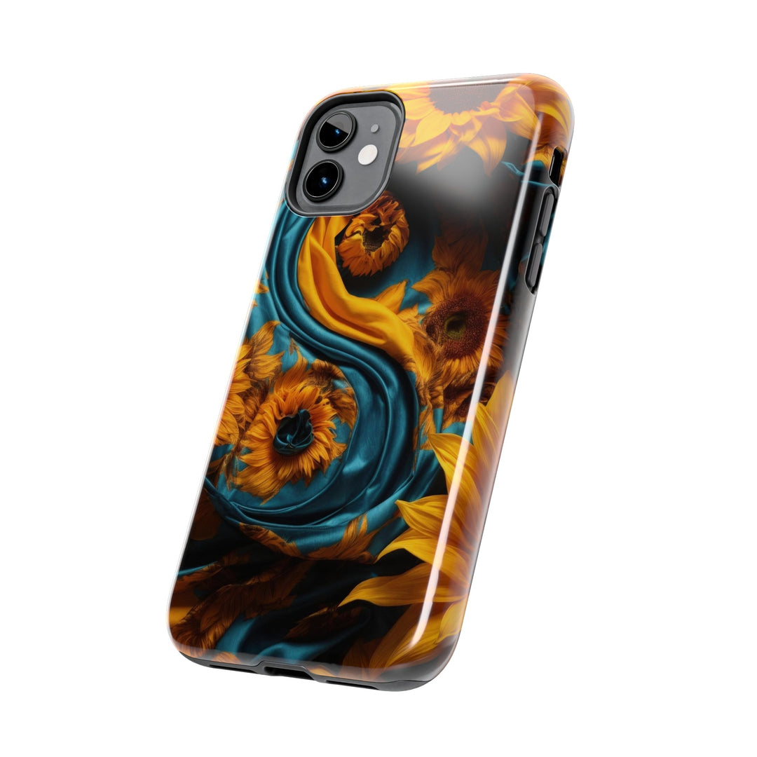 Sunflower Satin Swirl - Tough Phone Case - Phone Case - g(0D·IO) - iPhone 13 Mini - -