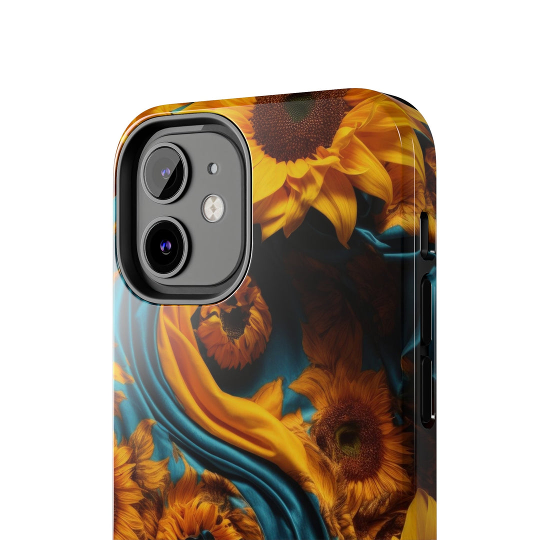 Sunflower Satin Swirl - Tough Phone Case - Phone Case - g(0D·IO) - iPhone 13 Mini - -