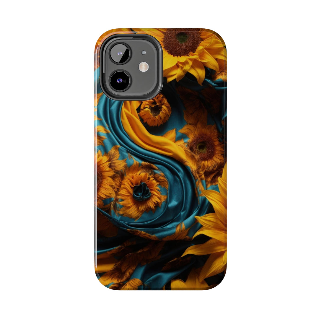 Sunflower Satin Swirl - Tough Phone Case - Phone Case - g(0D·IO) - iPhone 13 Mini - -