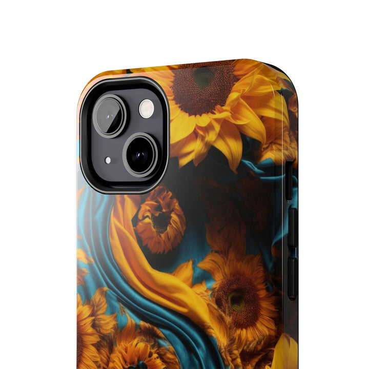 Sunflower Satin Swirl - Tough Phone Case - Phone Case - g(0D·IO) - iPhone 13 Mini - -