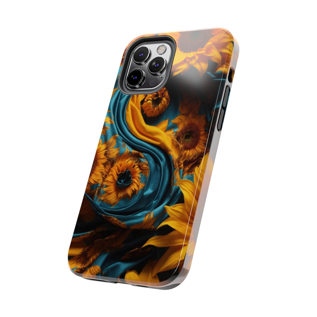 Sunflower Satin Swirl - Tough Phone Case - Phone Case - g(0D·IO) - iPhone 13 Mini - -