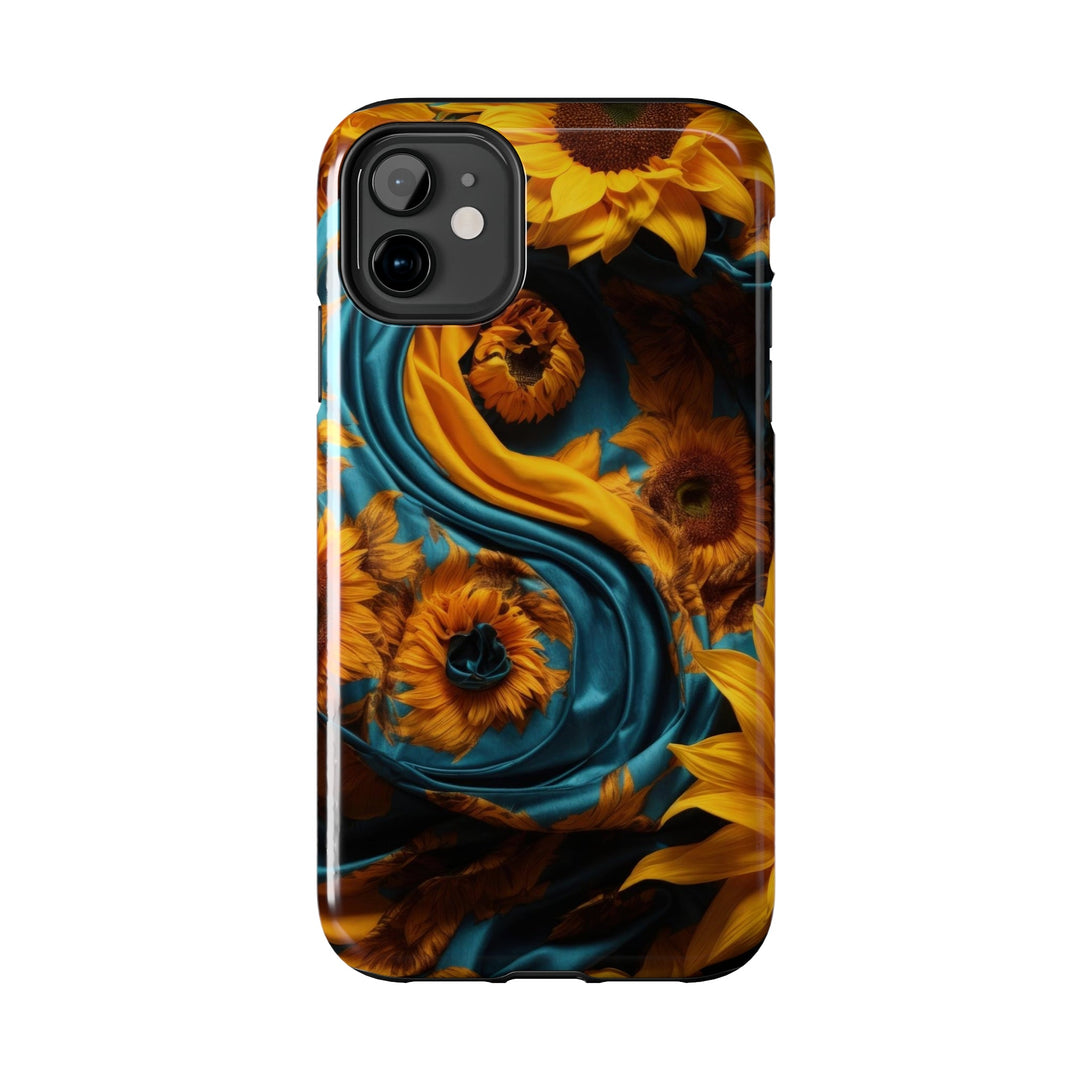 Sunflower Satin Swirl - Tough Phone Case - Phone Case - g(0D·IO) - iPhone 13 Mini - -