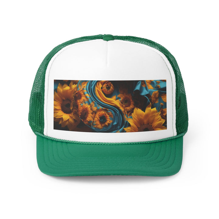 Sunflower Satin Swirl - Trucker Hat - Hats - g(0D·IO) - Green - One size -