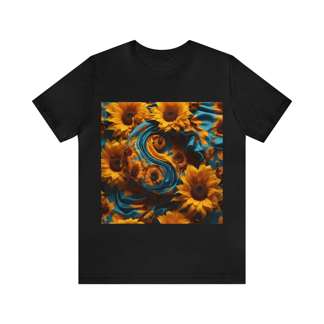 Sunflower Satin Swirl - Unisex Jersey Short Sleeve Tee - T-Shirt - g(0D·IO) - Black - S -