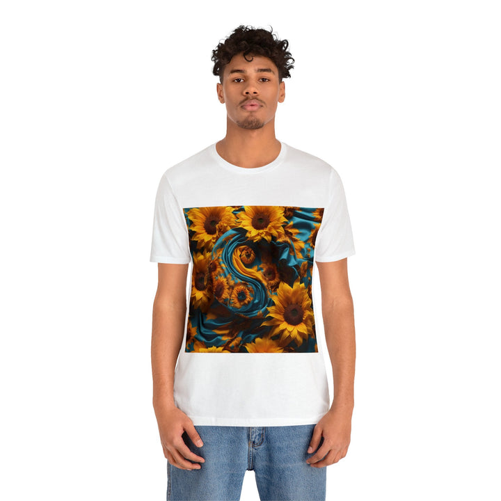 Sunflower Satin Swirl - Unisex Jersey Short Sleeve Tee - T-Shirt - g(0D·IO) - Black - S -