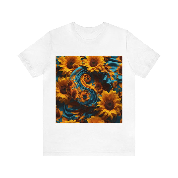 Sunflower Satin Swirl - Unisex Jersey Short Sleeve Tee - T-Shirt - g(0D·IO) - White - S -