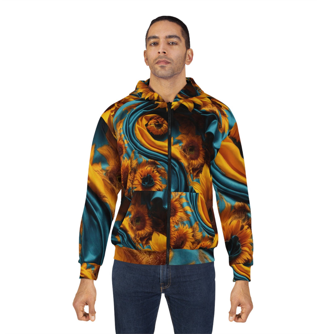 Sunflower Satin Swirl - Unisex Zip Hoodie - All Over Prints - g(0D·IO) - XS - -