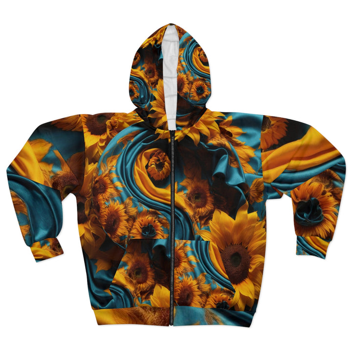 Sunflower Satin Swirl - Unisex Zip Hoodie - All Over Prints - g(0D·IO) - XS - -