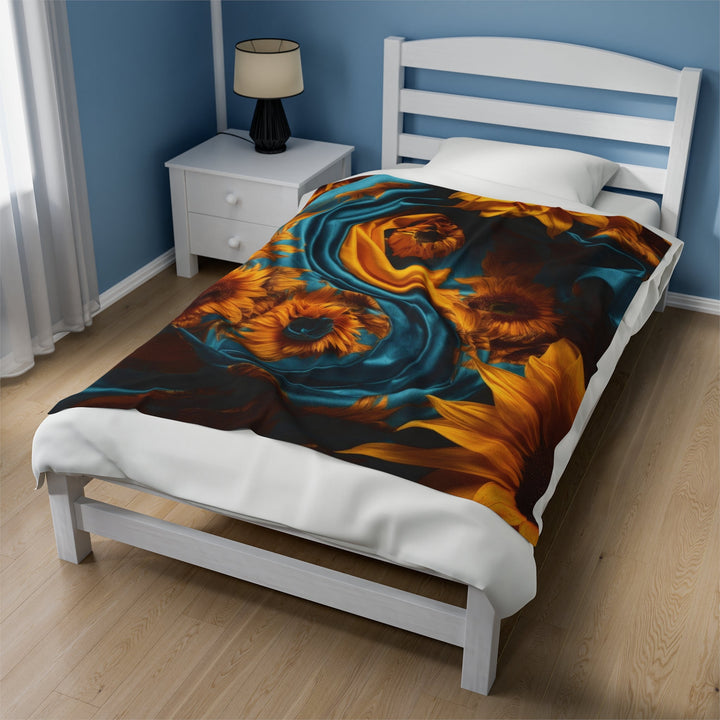 Sunflower Satin Swirl - Velveteen Plush Blanket - All Over Prints - g(0D·IO) - 30" × 40" - -