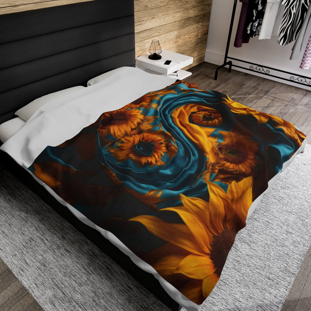 Sunflower Satin Swirl - Velveteen Plush Blanket - All Over Prints - g(0D·IO) - 30" × 40" - -