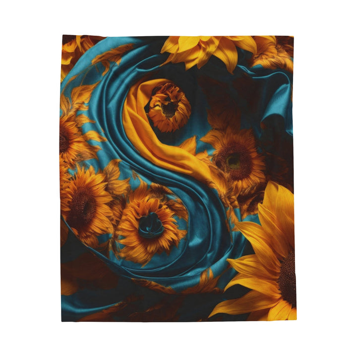 Sunflower Satin Swirl - Velveteen Plush Blanket - All Over Prints - g(0D·IO) - 50" × 60" - -