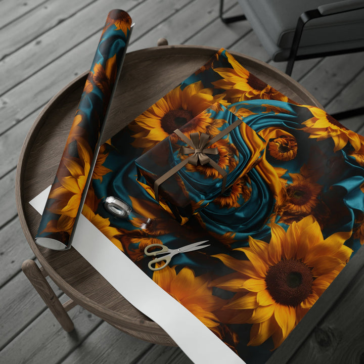 Sunflower Satin Swirl - Wrapping Paper - Home Decor - g(0D·IO) - 30'' x 72'' - Matte -